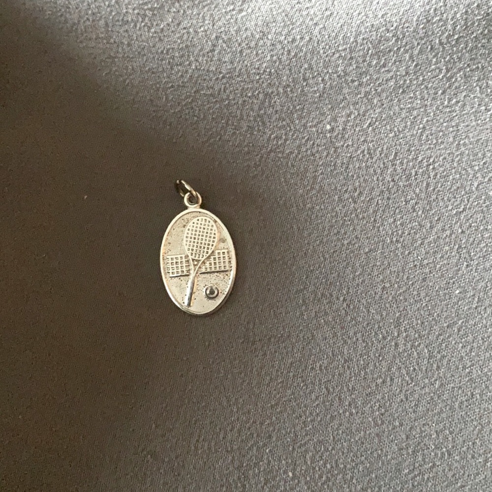 Silver tennis charm to add onto jewelry